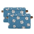 thumbnail image 1 of Yayeee 2 Pack Canvas Storage Basket with Handles for Shelves Fabric Bins Closet Organizer, Baseballs Pattern, 1 of 8