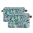 thumbnail image 1 of Yayeee 2 Pack Canvas Storage Basket with Handles for Shelves Fabric Bins Closet Organizer, Beautiful Leaves Pattern, 1 of 8