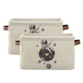 thumbnail image 1 of Yayeee 2 Pack Canvas Storage Basket with Handles for Shelves Fabric Bins Closet Organizer, Beige Astronaut Planet, 1 of 8