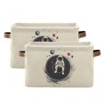 thumbnail image 1 of Yayeee 2 Pack Canvas Storage Basket with Handles for Shelves Fabric Bins Closet Organizer, Beige Astronaut Space, 1 of 8