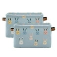 thumbnail image 1 of Yayeee 2 Pack Canvas Storage Basket with Handles for Shelves Fabric Bins Closet Organizer, Blue Rabbits, 1 of 8