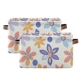 thumbnail image 1 of Yayeee 2 Pack Canvas Storage Basket with Handles for Shelves Fabric Bins Closet Organizer, Blue Retro Flower, 1 of 8