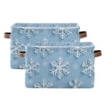 thumbnail image 1 of Yayeee 2 Pack Canvas Storage Basket with Handles for Shelves Fabric Bins Closet Organizer, Blue Snowflake, 1 of 8