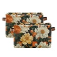 thumbnail image 1 of Yayeee 2 Pack Canvas Storage Basket with Handles for Shelves Fabric Bins Closet Organizer, Bright Floral, 1 of 8