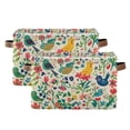 thumbnail image 1 of Yayeee 2 Pack Canvas Storage Basket with Handles for Shelves Fabric Bins Closet Organizer, Cartoon Animals, 1 of 8