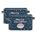 thumbnail image 1 of Yayeee 2 Pack Canvas Storage Basket with Handles for Shelves Fabric Bins Closet Organizer, Christmas Santa, 1 of 8