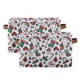 thumbnail image 1 of Yayeee 2 Pack Canvas Storage Basket with Handles for Shelves Fabric Bins Closet Organizer, Christmas Snowman Pattern, 1 of 6