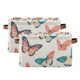 thumbnail image 1 of Yayeee 2 Pack Canvas Storage Basket with Handles for Shelves Fabric Bins Closet Organizer, Colorful Butterflies, 1 of 8