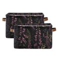 thumbnail image 1 of Yayeee 2 Pack Canvas Storage Basket with Handles for Shelves Fabric Bins Closet Organizer, Dark Gothic Floral, 1 of 8