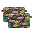 thumbnail image 1 of Yayeee 2 Pack Canvas Storage Basket with Handles for Shelves Fabric Bins Closet Organizer, Flamingo Pattern, 1 of 8