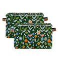 thumbnail image 1 of Yayeee 2 Pack Canvas Storage Basket with Handles for Shelves Fabric Bins Closet Organizer, Flourish Flowers Pattern, 1 of 8