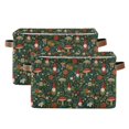 thumbnail image 1 of Yayeee 2 Pack Canvas Storage Basket with Handles for Shelves Fabric Bins Closet Organizer, Forest Mushroom Pattern, 1 of 8