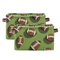 thumbnail image 1 of Yayeee 2 Pack Canvas Storage Basket with Handles for Shelves Fabric Bins Closet Organizer, Game Day Footballs, 1 of 8