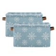 thumbnail image 1 of Yayeee 2 Pack Canvas Storage Basket with Handles for Shelves Fabric Bins Closet Organizer, Gray Snowflake, 1 of 8
