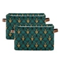 thumbnail image 1 of Yayeee 2 Pack Canvas Storage Basket with Handles for Shelves Fabric Bins Closet Organizer, Green Abstract Pattern, 1 of 8
