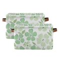 thumbnail image 1 of Yayeee 2 Pack Canvas Storage Basket with Handles for Shelves Fabric Bins Closet Organizer, Green Floral, 1 of 8