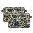 thumbnail image 1 of Yayeee 2 Pack Canvas Storage Basket with Handles for Shelves Fabric Bins Closet Organizer, Green Floral, 1 of 8