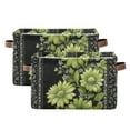thumbnail image 1 of Yayeee 2 Pack Canvas Storage Basket with Handles for Shelves Fabric Bins Closet Organizer, Green Flowers, 1 of 8