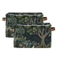 thumbnail image 1 of Yayeee 2 Pack Canvas Storage Basket with Handles for Shelves Fabric Bins Closet Organizer, Green Forest Scene, 1 of 8