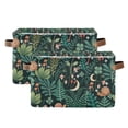 thumbnail image 1 of Yayeee 2 Pack Canvas Storage Basket with Handles for Shelves Fabric Bins Closet Organizer, Green Vibrant Forest Pattern, 1 of 8
