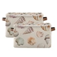 thumbnail image 1 of Yayeee 2 Pack Canvas Storage Basket with Handles for Shelves Fabric Bins Closet Organizer, Green Watercolor Seashells, 1 of 8