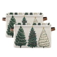 thumbnail image 1 of Yayeee 2 Pack Canvas Storage Basket with Handles for Shelves Fabric Bins Closet Organizer, Hand Drawn Christmas, 1 of 8
