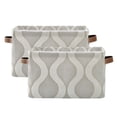thumbnail image 1 of Yayeee 2 Pack Canvas Storage Basket with Handles for Shelves Fabric Bins Closet Organizer, Light Gray Pattern, 1 of 8