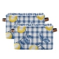 thumbnail image 1 of Yayeee 2 Pack Canvas Storage Basket with Handles for Shelves Fabric Bins Closet Organizer, Light Lemon, 1 of 8