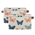 thumbnail image 1 of Yayeee 2 Pack Canvas Storage Basket with Handles for Shelves Fabric Bins Closet Organizer, Orange Butterflies, 1 of 8