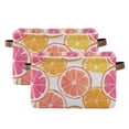 thumbnail image 1 of Yayeee 2 Pack Canvas Storage Basket with Handles for Shelves Fabric Bins Closet Organizer, Orange Grapefruit Slices, 1 of 8