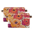 thumbnail image 1 of Yayeee 2 Pack Canvas Storage Basket with Handles for Shelves Fabric Bins Closet Organizer, Orange Hand Drawn Floral, 1 of 8