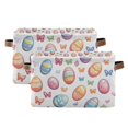 thumbnail image 1 of Yayeee 2 Pack Canvas Storage Basket with Handles for Shelves Fabric Bins Closet Organizer, Pastel Easter Pattern, 1 of 8