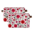 thumbnail image 1 of Yayeee 2 Pack Canvas Storage Basket with Handles for Shelves Fabric Bins Closet Organizer, Pink Floral, 1 of 8