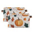 thumbnail image 1 of Yayeee 2 Pack Canvas Storage Basket with Handles for Shelves Fabric Bins Closet Organizer, Pumpkins Pattern, 1 of 8