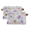 thumbnail image 1 of Yayeee 2 Pack Canvas Storage Basket with Handles for Shelves Fabric Bins Closet Organizer, Purple Flower Pattern, 1 of 8