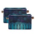 thumbnail image 1 of Yayeee 2 Pack Canvas Storage Basket with Handles for Shelves Fabric Bins Closet Organizer, Purple Moonlight Forest, 1 of 8