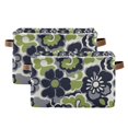 thumbnail image 1 of Yayeee 2 Pack Canvas Storage Basket with Handles for Shelves Fabric Bins Closet Organizer, Retro Floral Pattern, 1 of 8