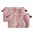 thumbnail image 1 of Yayeee 2 Pack Canvas Storage Basket with Handles for Shelves Fabric Bins Closet Organizer, Soft Brown Pattern, 1 of 8