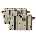 thumbnail image 1 of Yayeee 2 Pack Canvas Storage Basket with Handles for Shelves Fabric Bins Closet Organizer, Stripes Pattern, 1 of 8