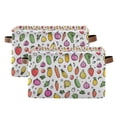 thumbnail image 1 of Yayeee 2 Pack Canvas Storage Basket with Handles for Shelves Fabric Bins Closet Organizer, Various Vegetables Pattern, 1 of 8