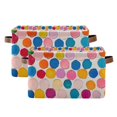 thumbnail image 1 of Yayeee 2 Pack Canvas Storage Basket with Handles for Shelves Fabric Bins Closet Organizer, Watercolor Circles, 1 of 8