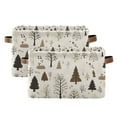 thumbnail image 1 of Yayeee 2 Pack Canvas Storage Basket with Handles for Shelves Fabric Bins Closet Organizer, Winter Forest, 1 of 8