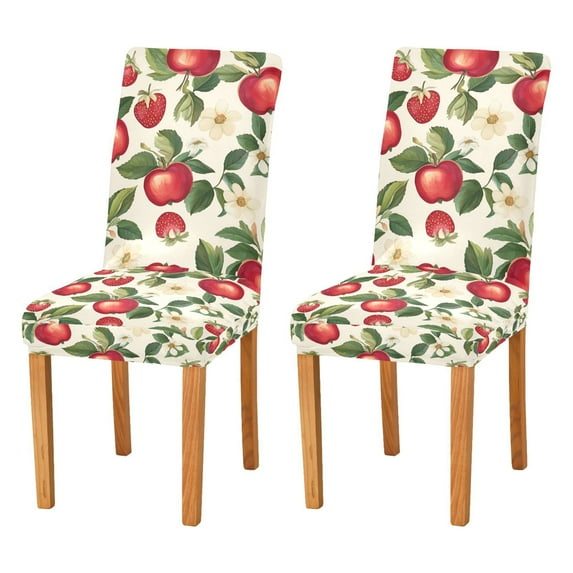 Yayeee 2 Pack Dining Chair Covers Stretch Parson Chairs Slipcovers Seat Protector, Apple Leaves Pattern