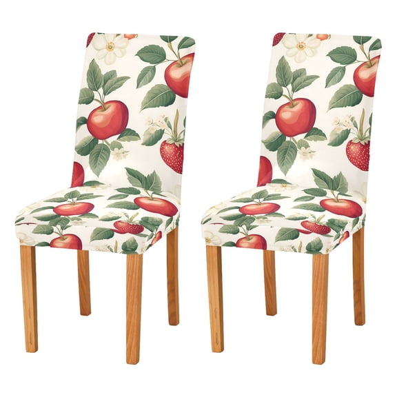Yayeee 2 Pack Dining Chair Covers Stretch Parson Chairs Slipcovers Seat Protector, Apples Flower Pattern