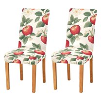 Yayeee 2 Pack Dining Chair Covers Stretch Parson Chairs Slipcovers Seat Protector, Apples Flower Pattern