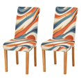 thumbnail image 1 of Yayeee 2 Pack Dining Chair Covers Stretch Parson Chairs Slipcovers Seat Protector, Beige Abstract Wavy, 1 of 6