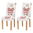 thumbnail image 1 of Yayeee 2 Pack Dining Chair Covers Stretch Parson Chairs Slipcovers Seat Protector, Beige Christmas Santa, 1 of 6