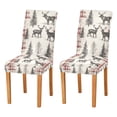 thumbnail image 1 of Yayeee 2 Pack Dining Chair Covers Stretch Parson Chairs Slipcovers Seat Protector, Beige Deer, 1 of 6