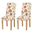 thumbnail image 1 of Yayeee 2 Pack Dining Chair Covers Stretch Parson Chairs Slipcovers Seat Protector, Beige Fall Coffee, 1 of 6