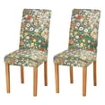 thumbnail image 1 of Yayeee 2 Pack Dining Chair Covers Stretch Parson Chairs Slipcovers Seat Protector, Beige Floral Garden, 1 of 6